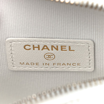 Chanel Lambskin Quilted CC In Love Heart Clutch With Chain White 5 of 9