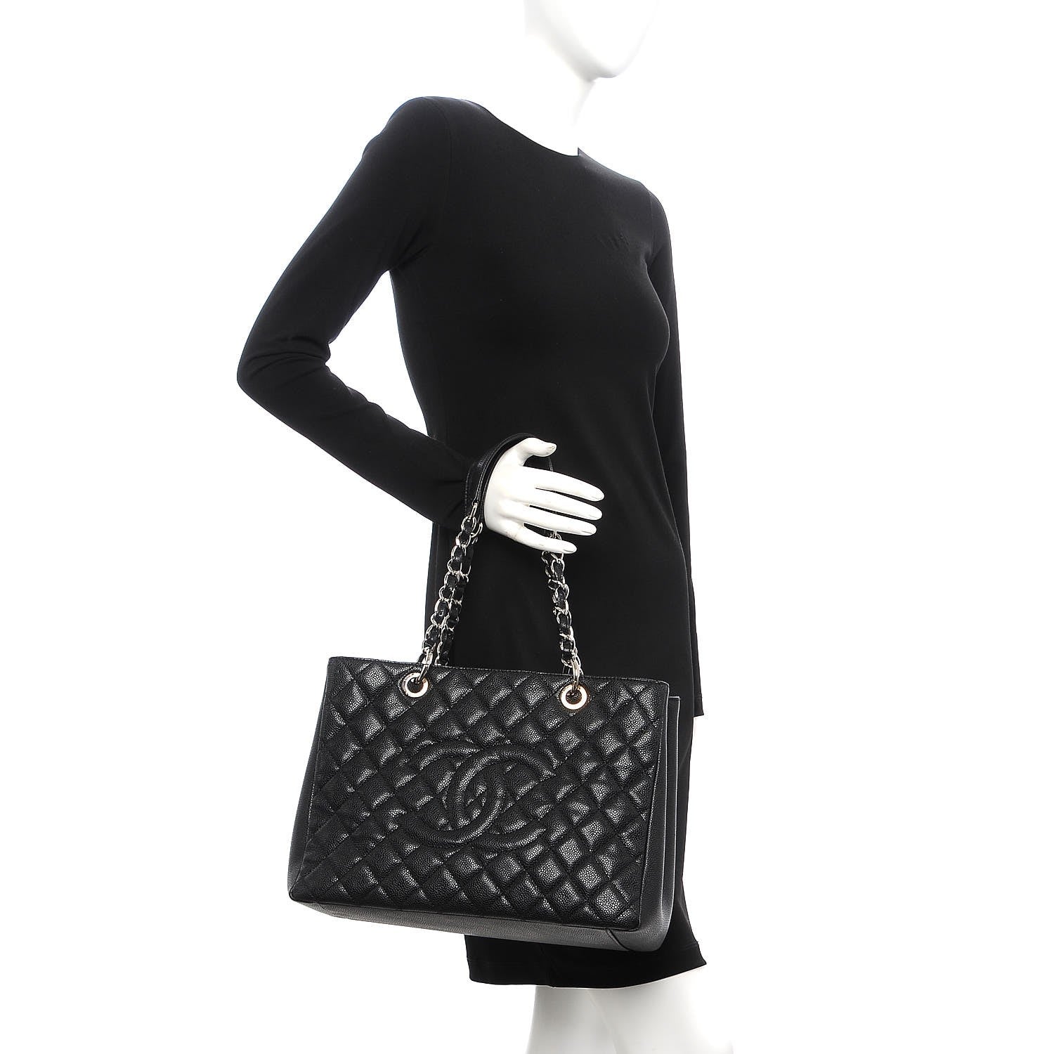 Chanel Caviar Quilted Grand Shopping Tote GST Black 2 of 7