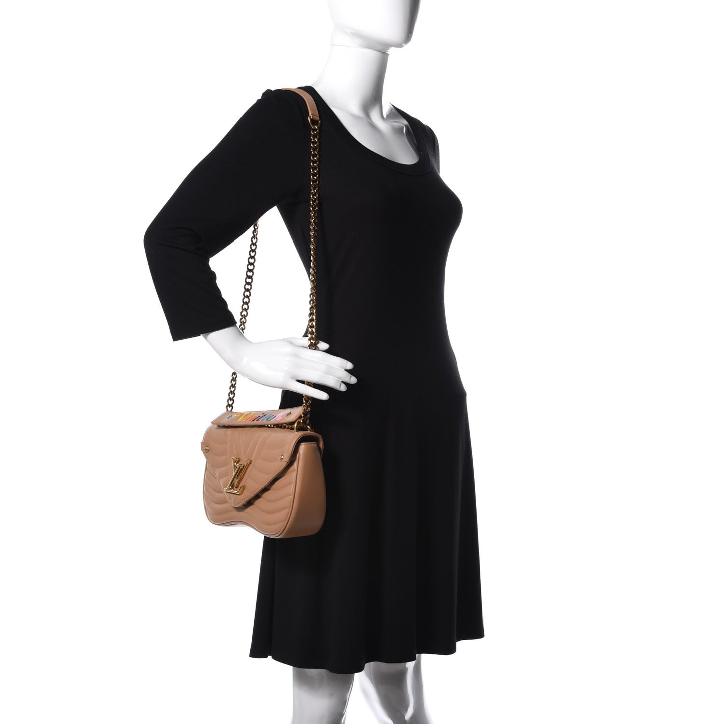 Calfskin New Wave Chain MM Noisette
