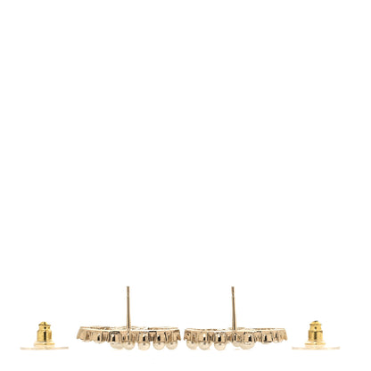 Chanel Crystal Pearl CC Dazzling Domino Earrings Gold 3 of 5