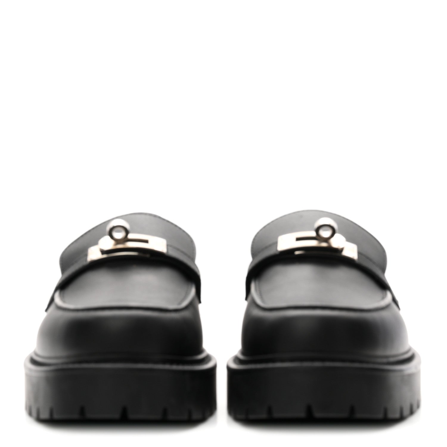 Hermes Calfskin First Derby Shoes 38 Black 3 of 10