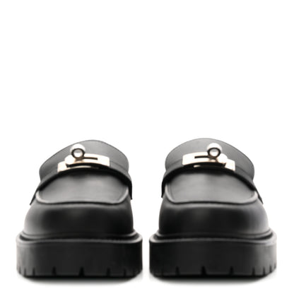 Hermes Calfskin First Derby Shoes 38 Black 3 of 10