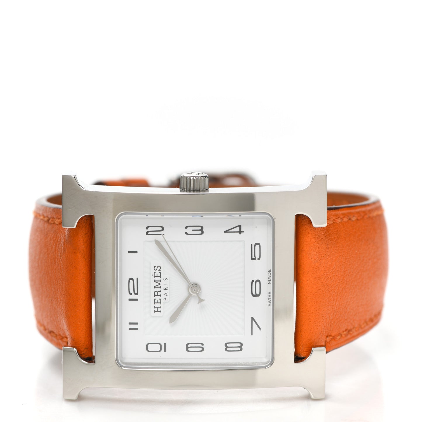 Stainless Steel Swift 30.5mm Heure H Hour Quartz Watch Orange