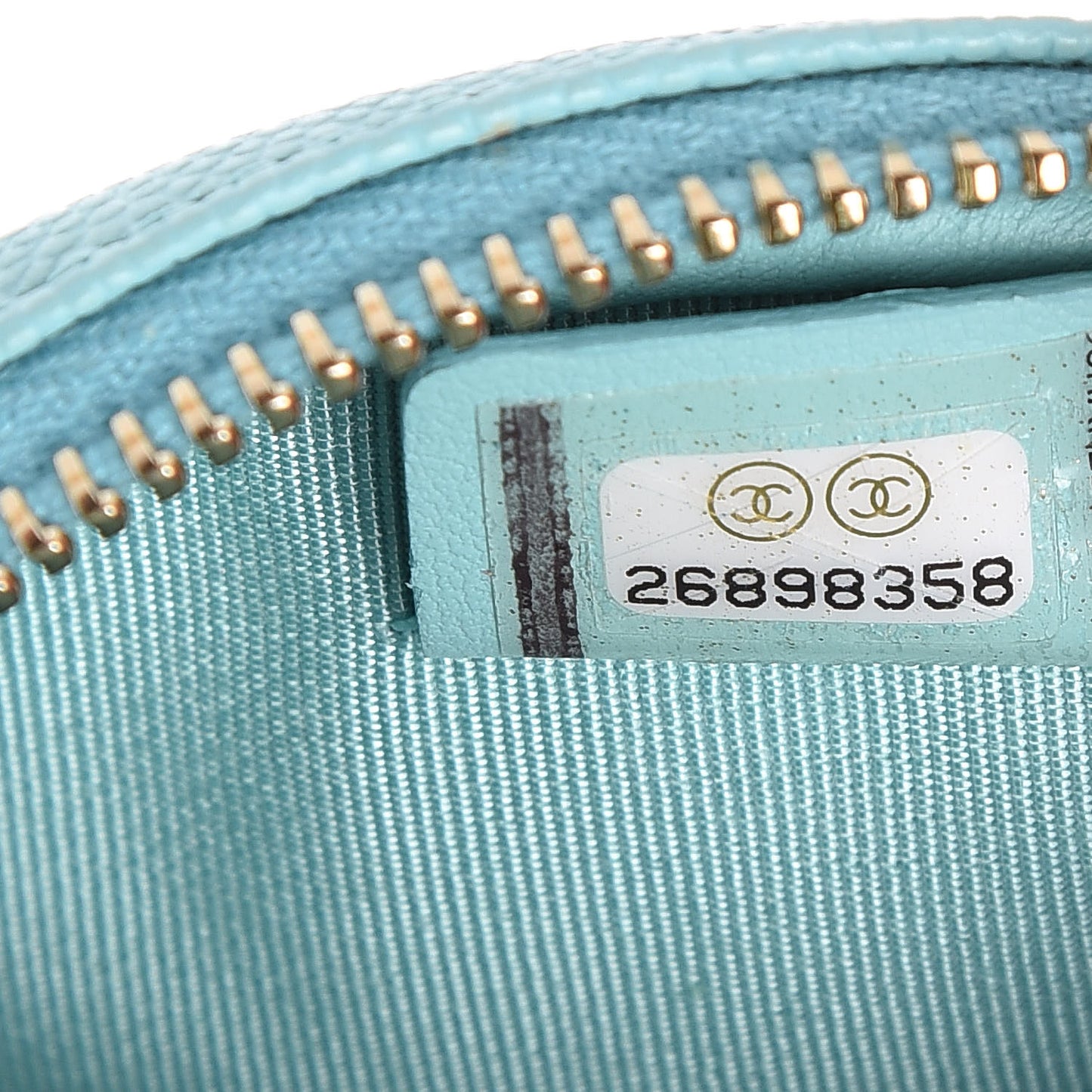 Caviar Quilted Zip Around Classic Coin Purse Light Blue