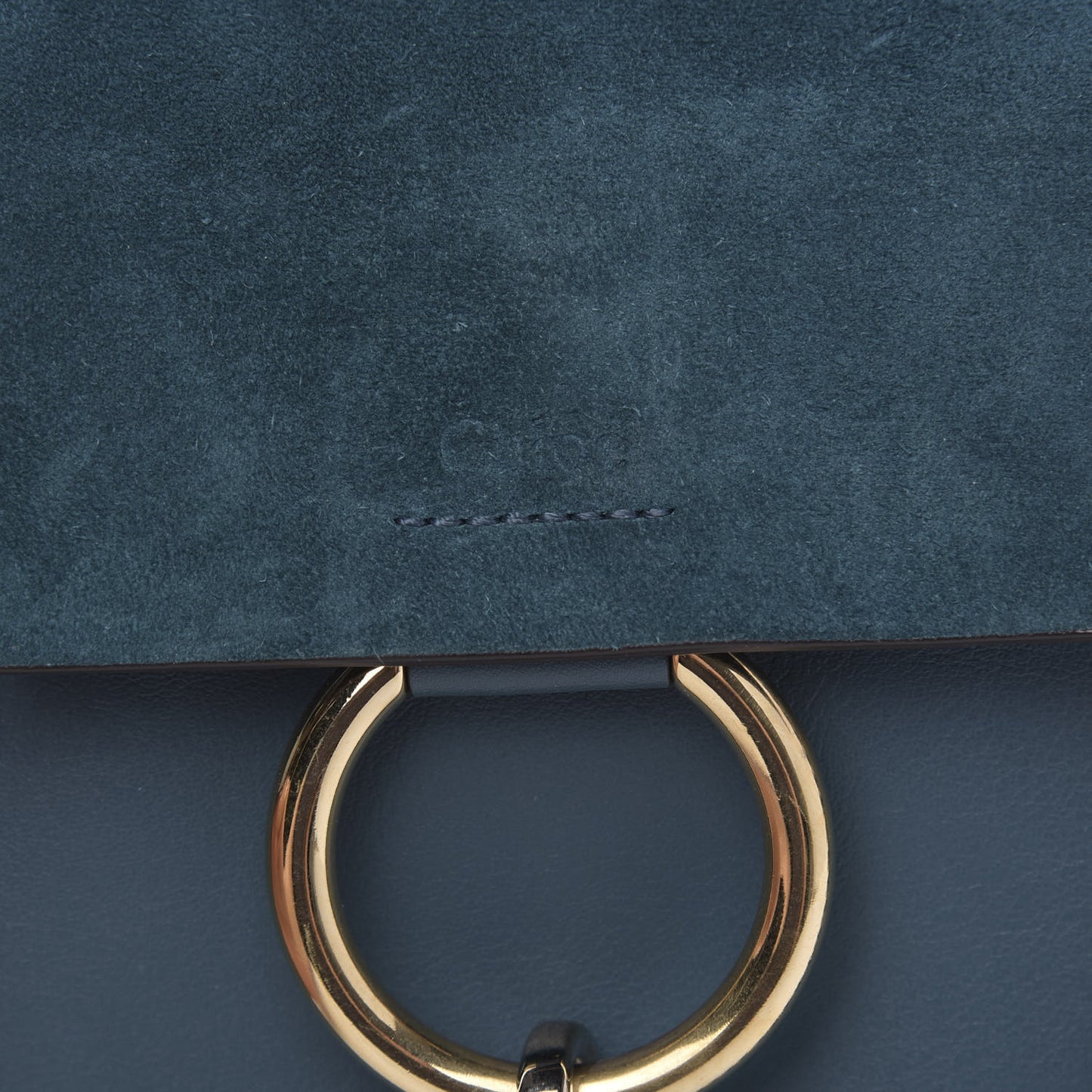 Suede Calfskin Mini Faye Bracelet Bag Majolica Blue