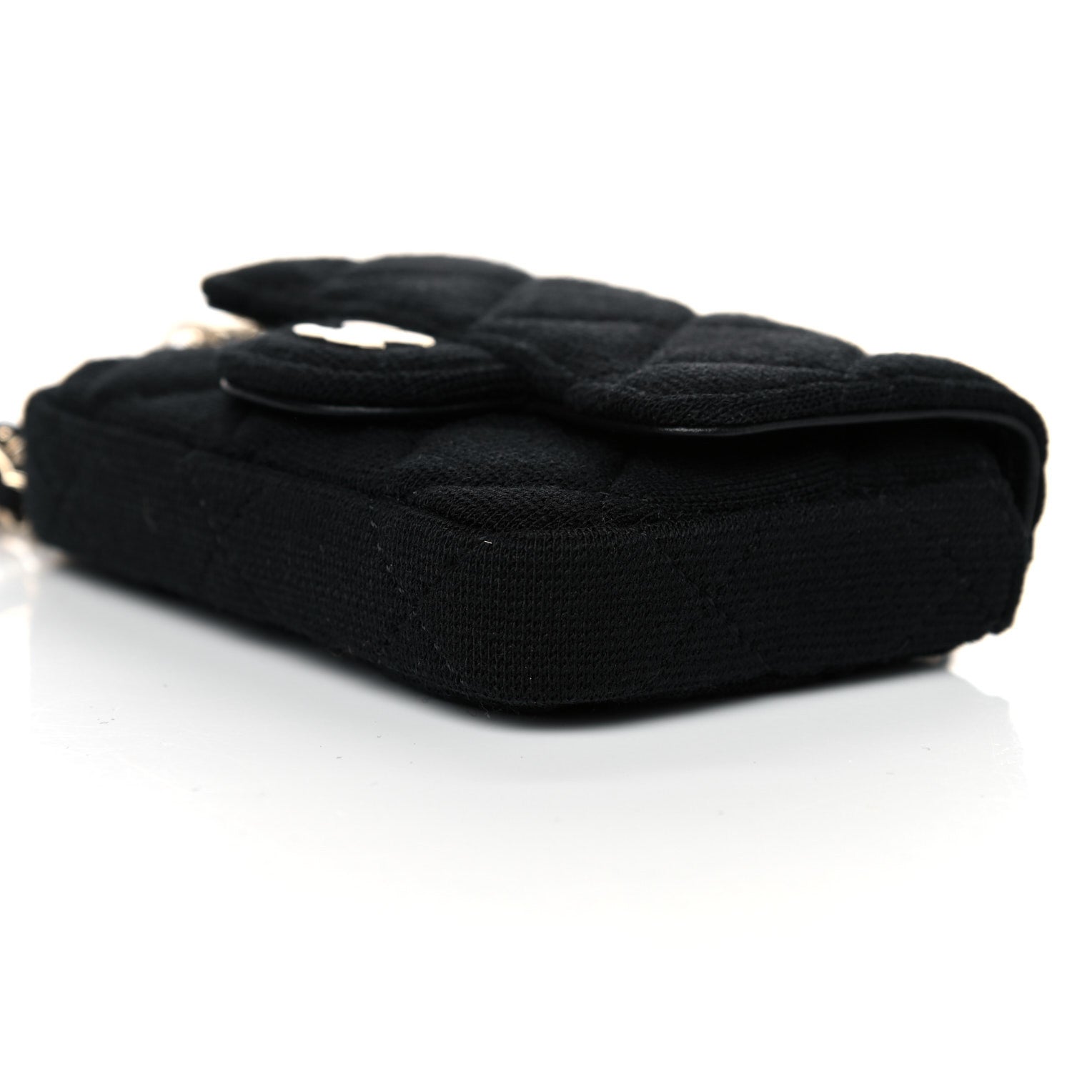Chanel Jersey Quilted Flap Chain Waist Bag Black 10 of 11