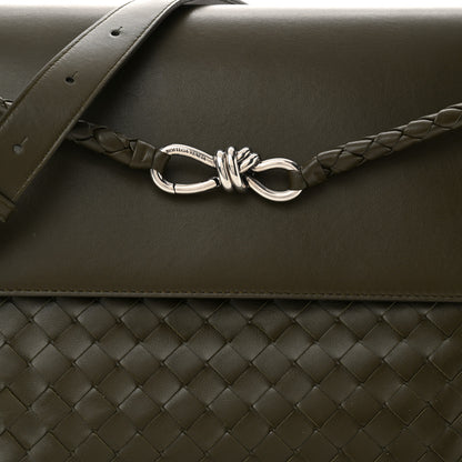 Bottega Veneta Calfskin Intrecciato Medium Andiamo Messenger Bag Kaki 8 of 10