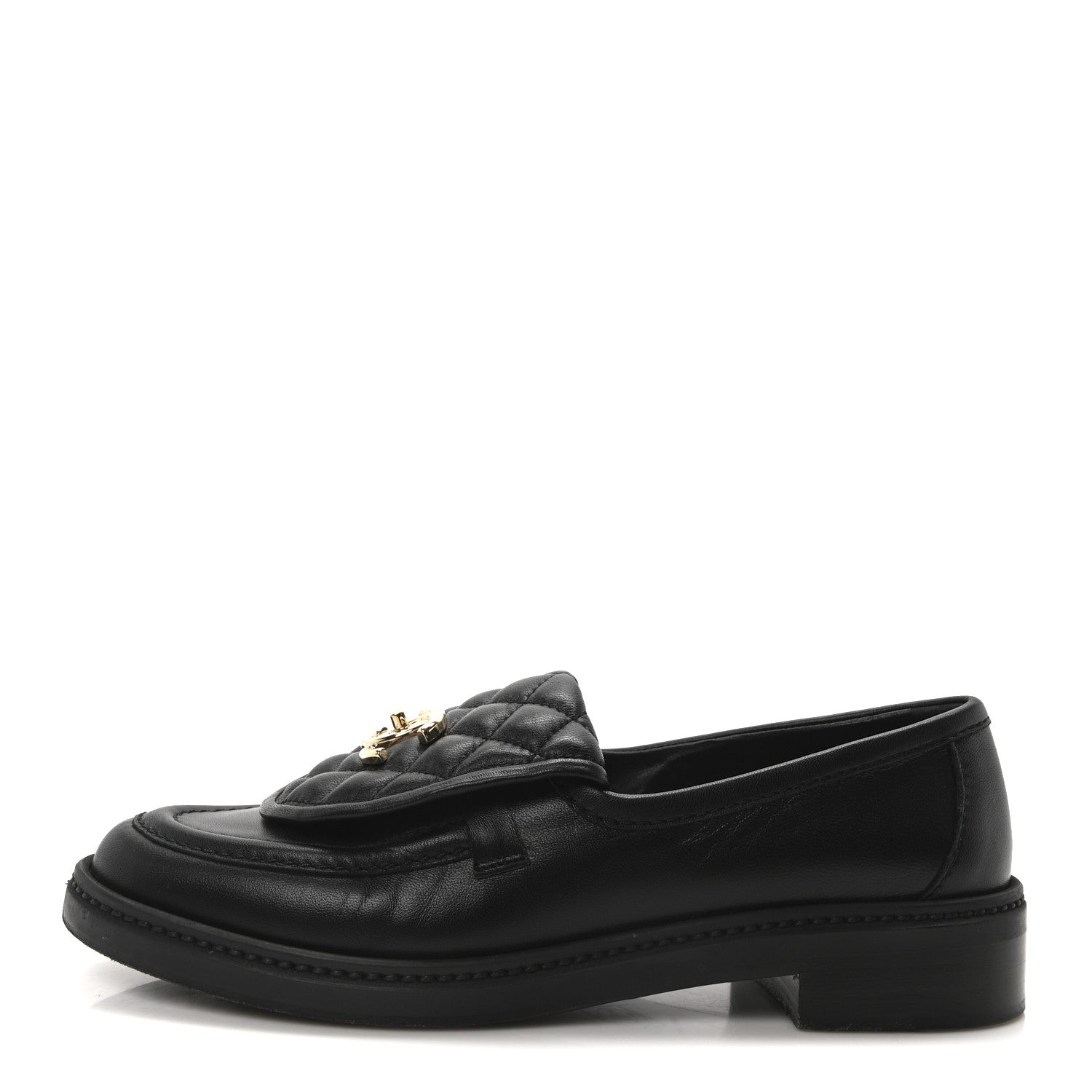 Chanel Lambskin Quilted CC Turnlock Loafers 38 Black 1 of 9