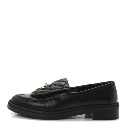 Chanel Lambskin Quilted CC Turnlock Loafers 38 Black 1 of 9