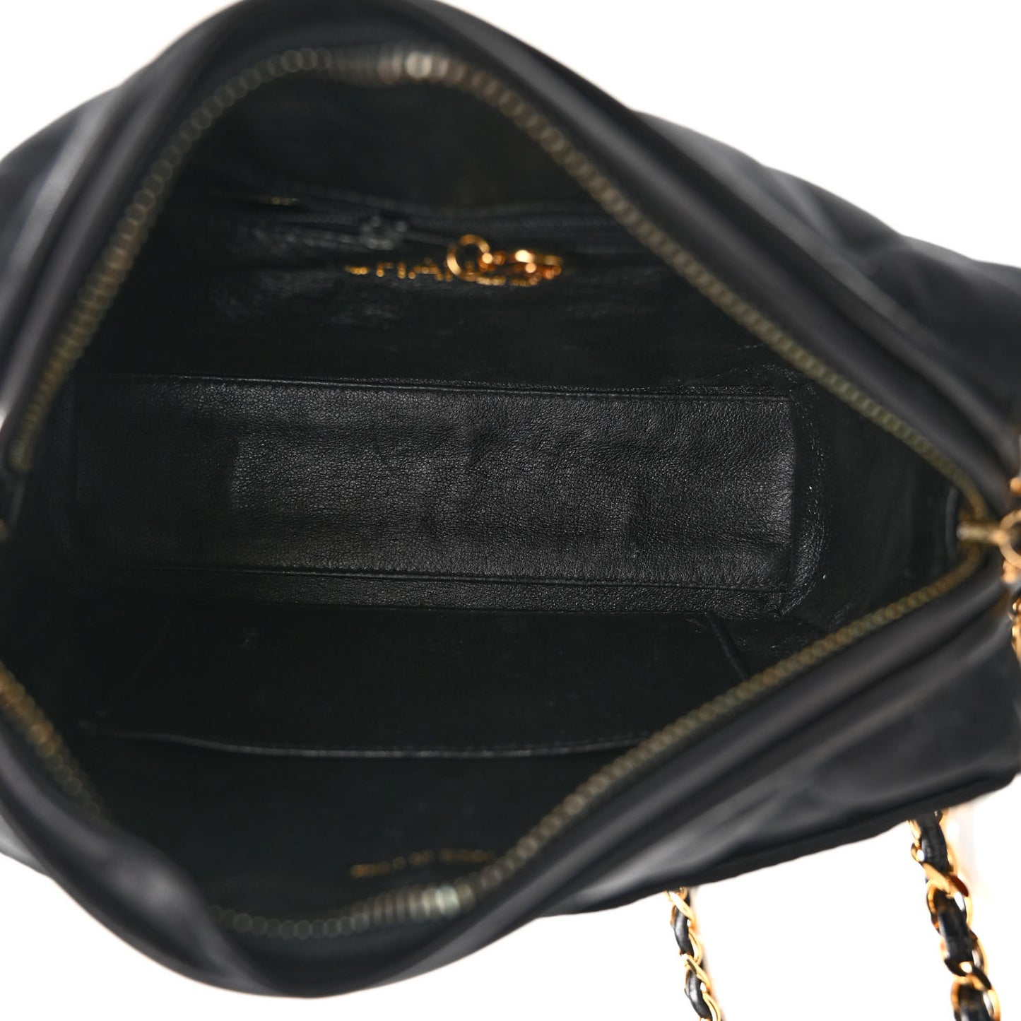Satin Quilted Tassel Camera Case Black