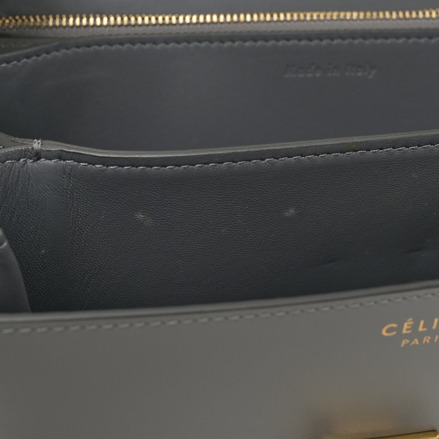 Box Calfskin Medium Classic Box Flap Bag Light Charcoal