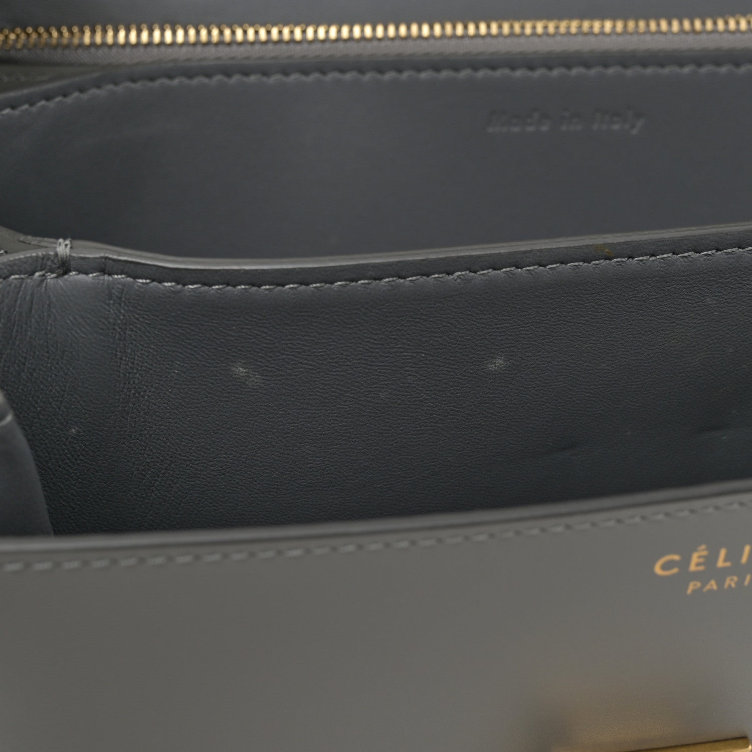 Celine Box Calfskin Medium Classic Box Flap Bag Light Charcoal 12 of 12