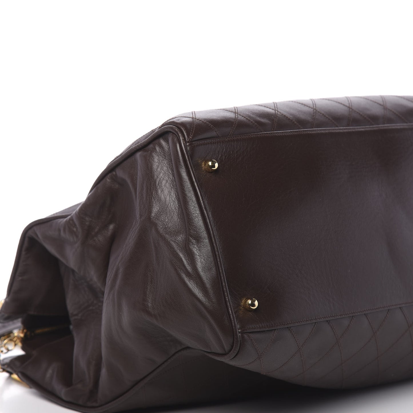 Calfskin Stitched XL Weekender Brown