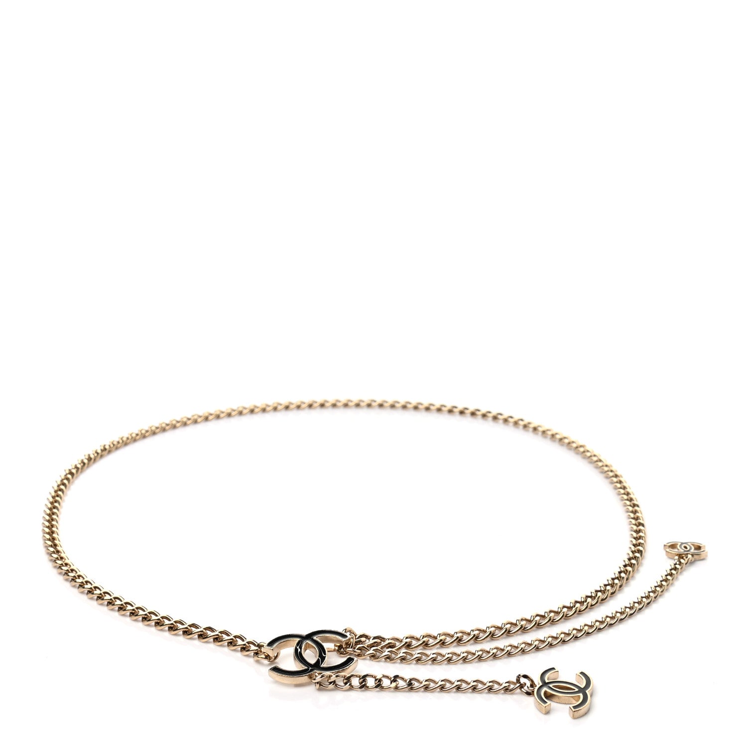 Chanel Enamel CC Ceinture Fantai Adjustable Belt Gold Black 1 of 3