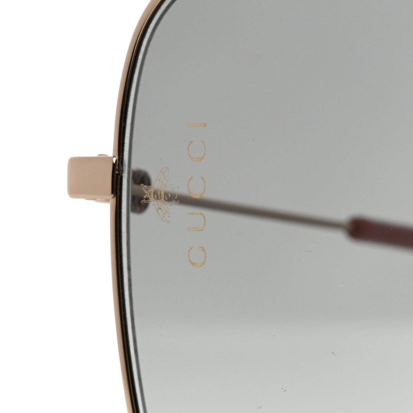 Metal Square Frame Sunglasses GG0443S Gold Pink