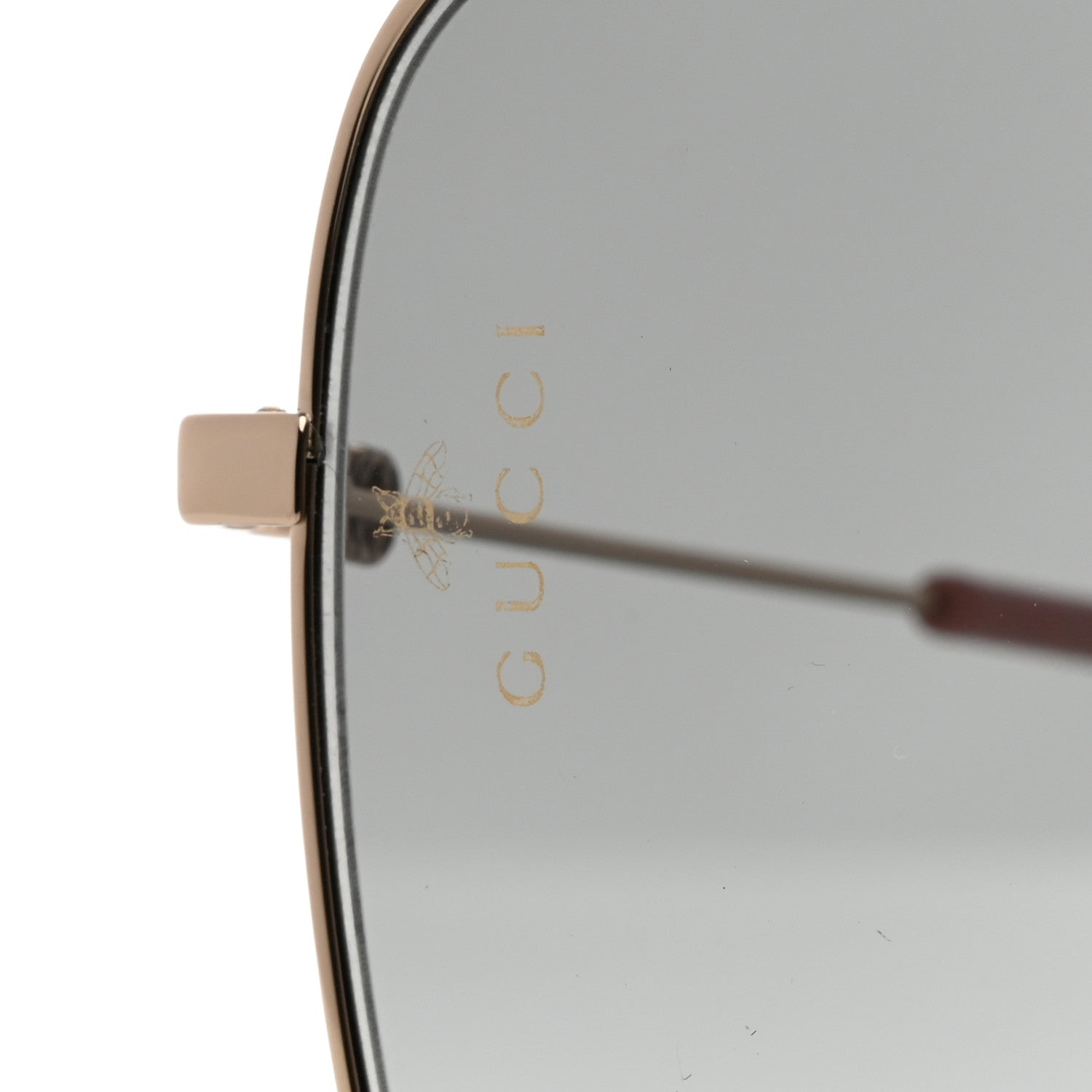 Gucci Metal Square Frame Sunglasses GG0443S Gold Pink 5 of 7