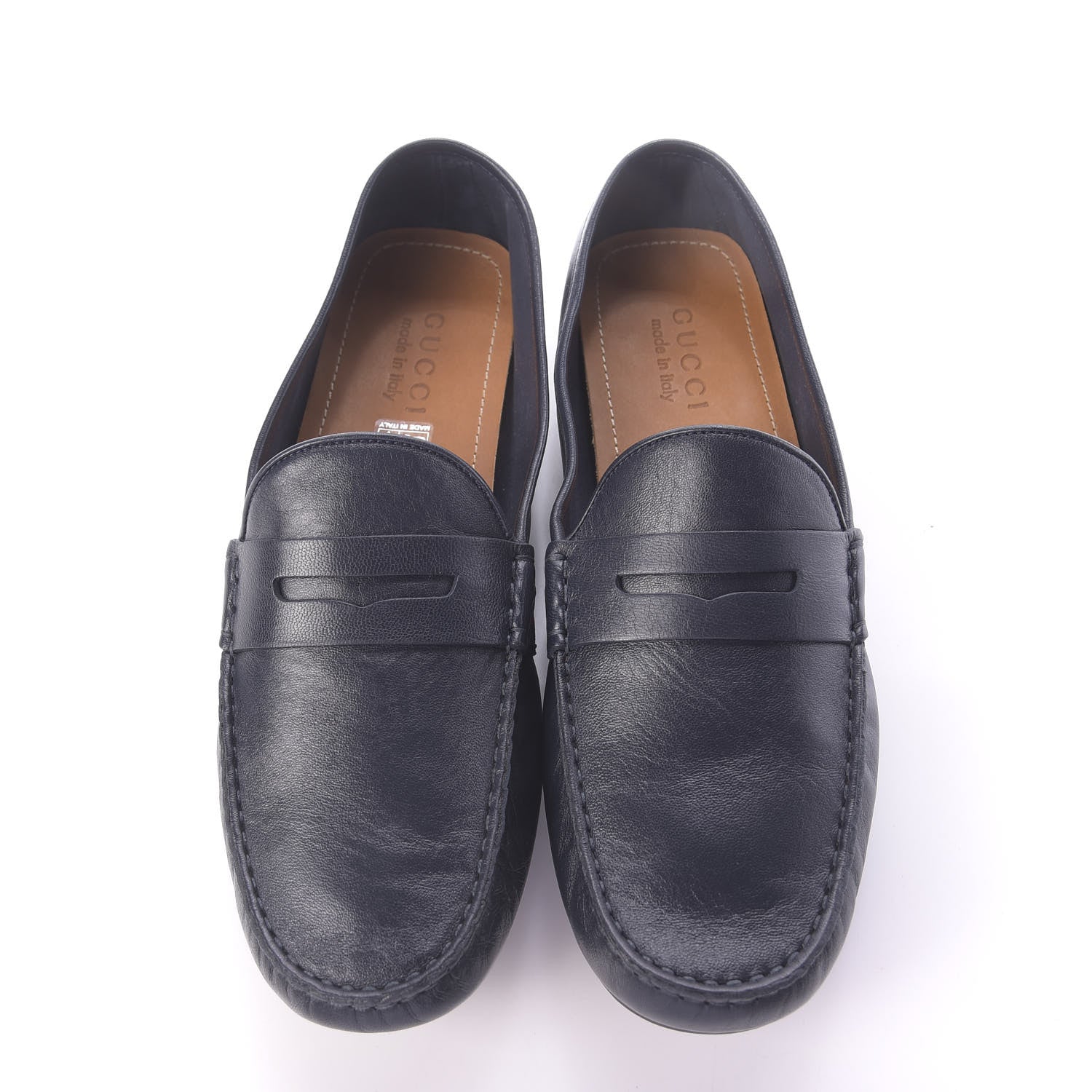 Gucci Nappa Web Mens Kanye Driver Loafers 8.5 Blue 5 of 11
