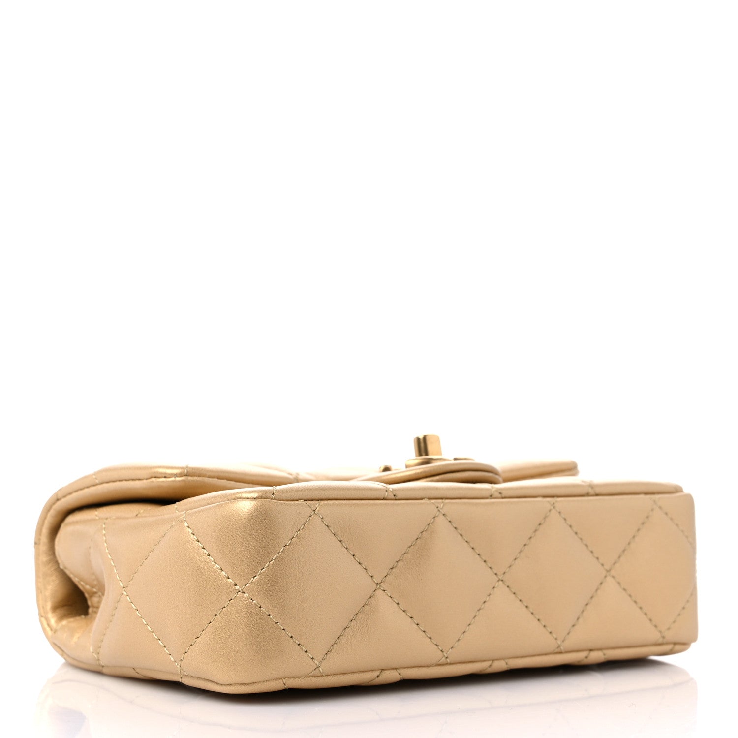 Chanel Lambskin Quilted Mini Sweetheart Rectangular Flap Gold 4 of 10
