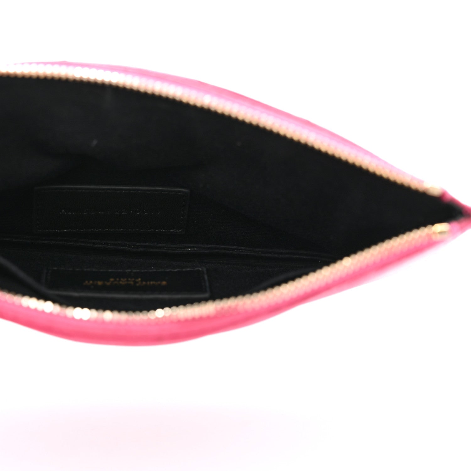 Saint Laurent Grain De Poudre Chevron Monogram Bill Pouch Fresh Fuxia 5 of 13