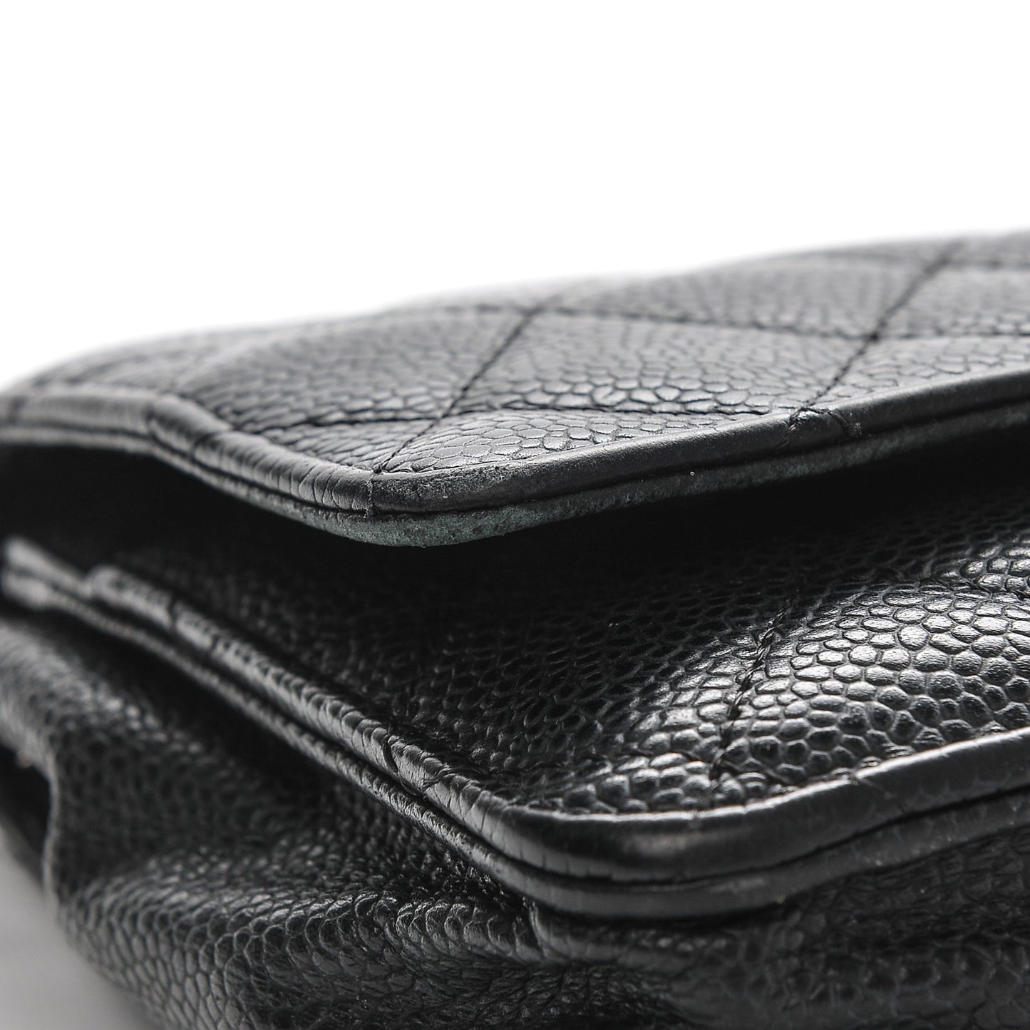 Caviar Quilted Wallet On Chain WOC Black