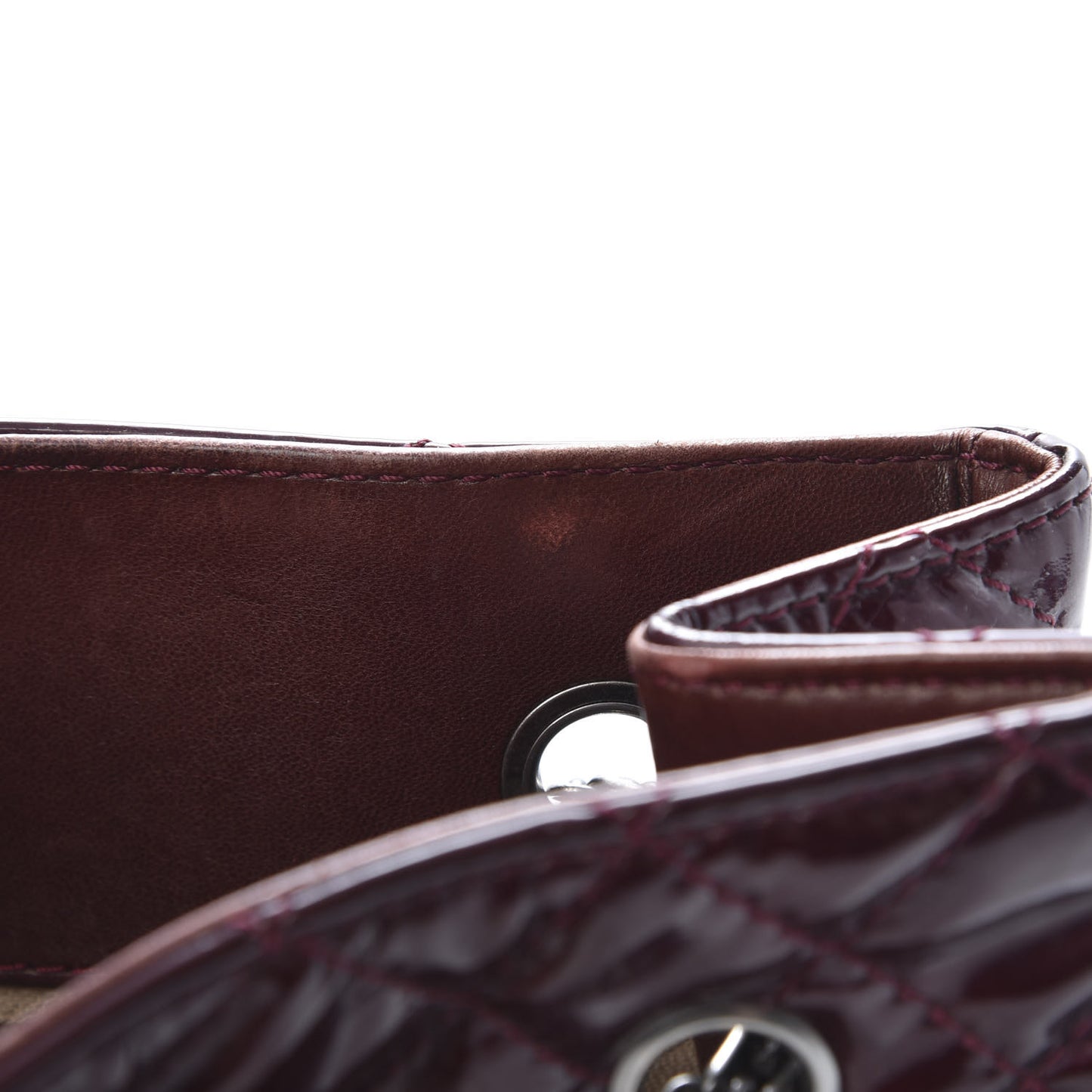 Patent Calfskin Quilted Reissue 2.55 Tote Burgundy