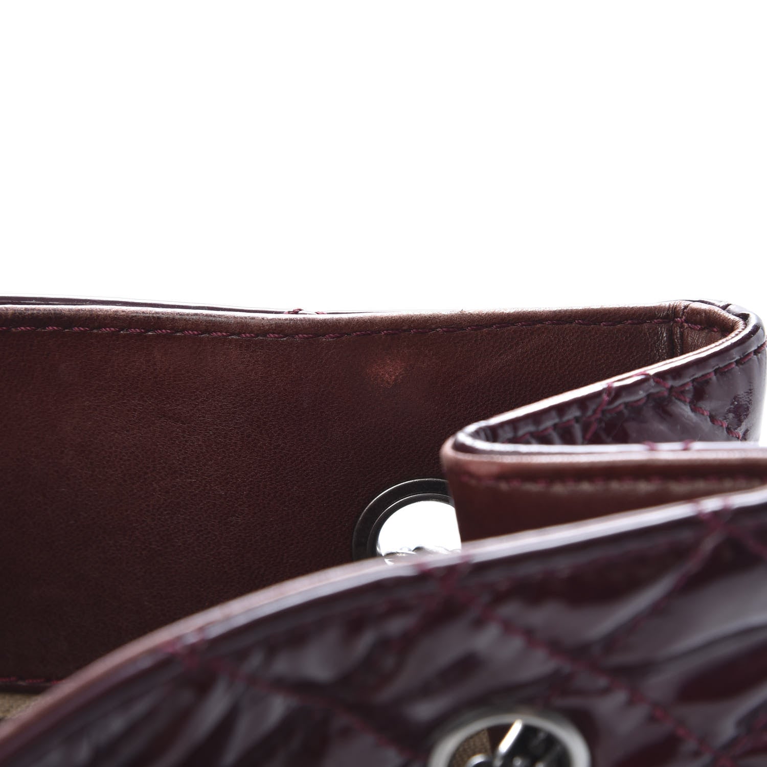 Chanel Patent Calfskin Quilted Reissue 2.55 Tote Burgundy 11 of 15