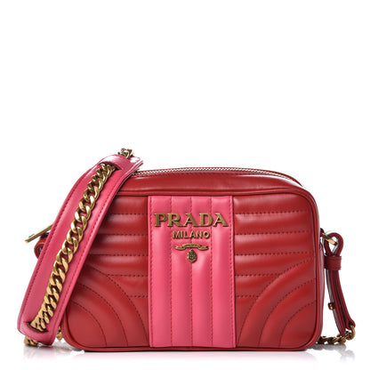 Prada Soft Calfskin Diagramme Crossbody Bag Fuoco Magenta 1 of 8