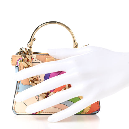 Fendi Nappa Rainbow Inlay Nano Peekaboo Maxi Handle Satchel Azzurro Baby Multicolor 2 of 8