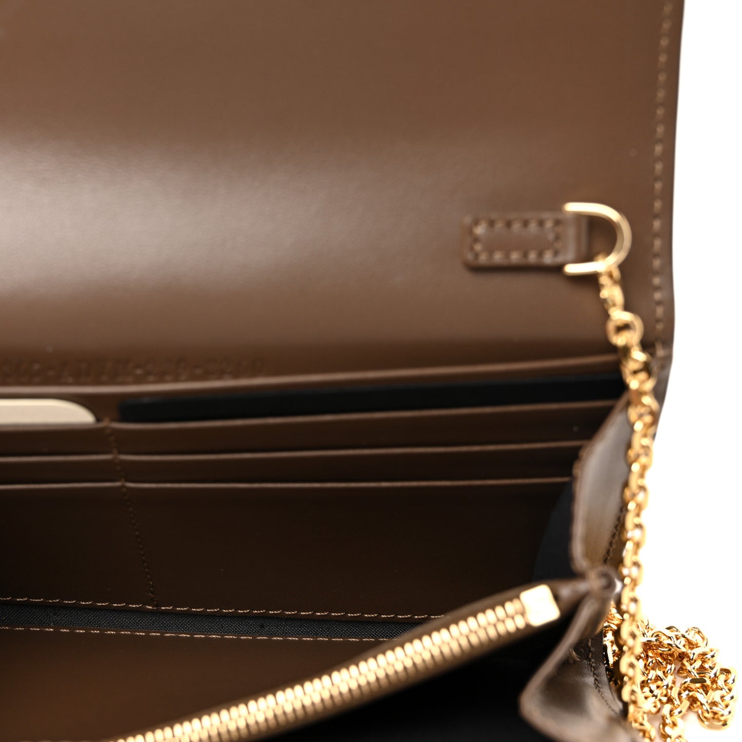 Vitello Soft F is Fendi Bi-Color FF 1974 Embossed Continental Envelope Wallet On Chain Maya Black