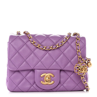 Chanel Lambskin Quilted Mini Pearl Crush Flap Purple 1 of 10