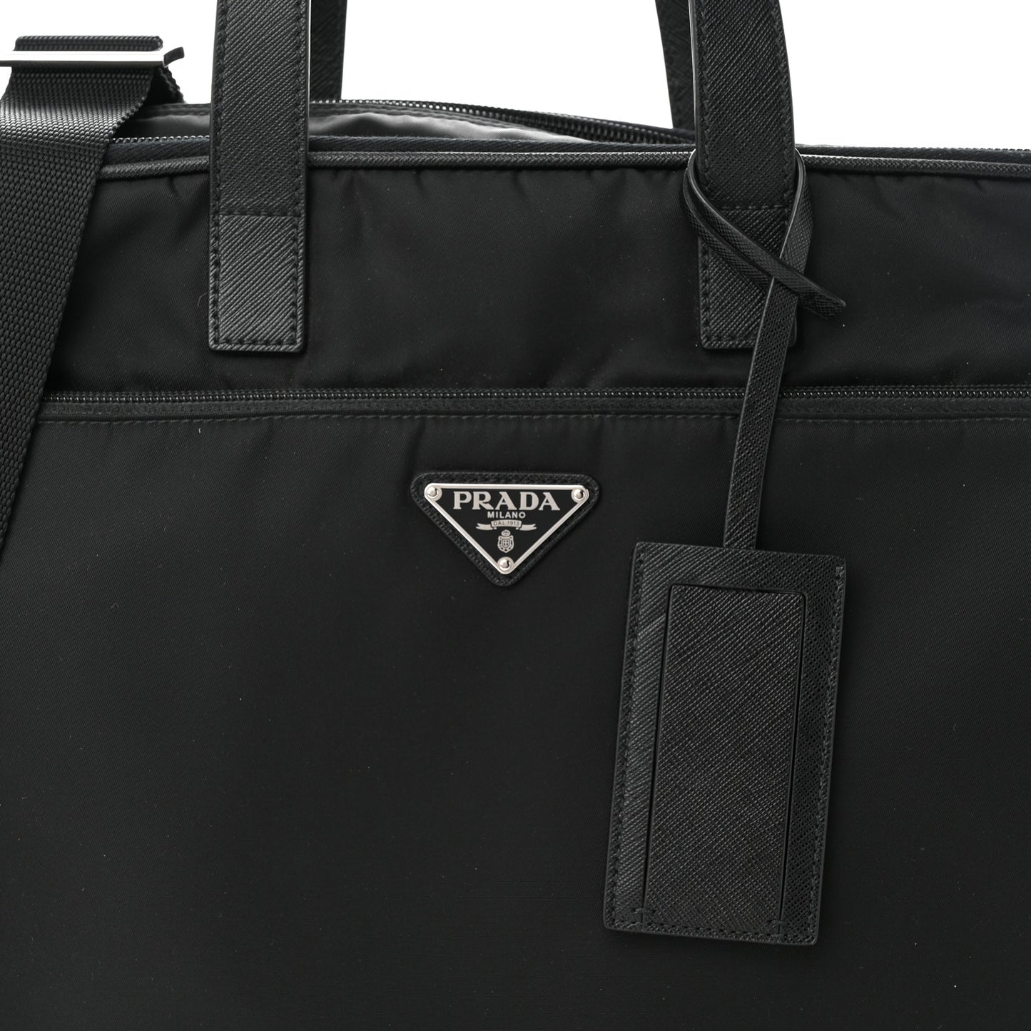 Tessuto Nylon Saffiano Briefcase Black