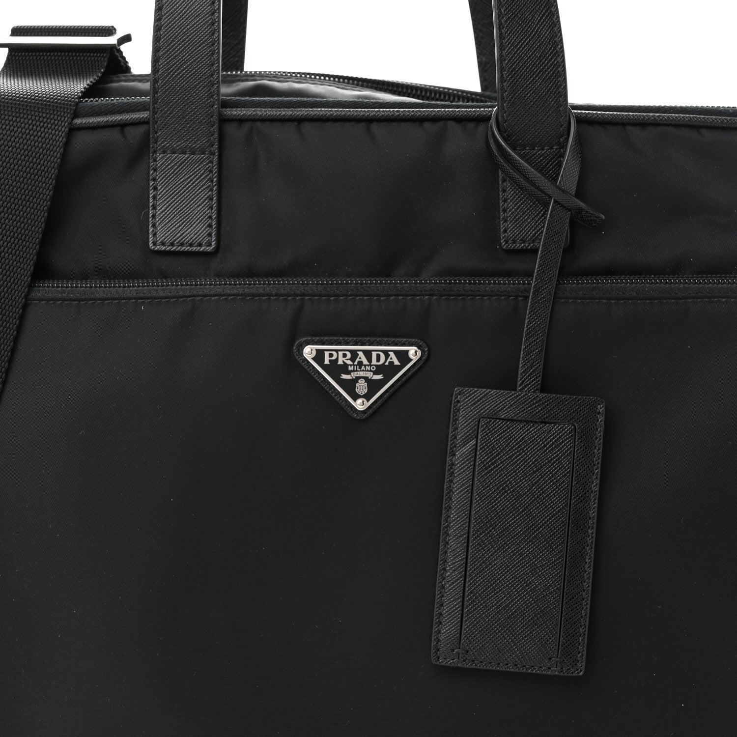 Prada Tessuto Nylon Saffiano Briefcase Black 9 of 12