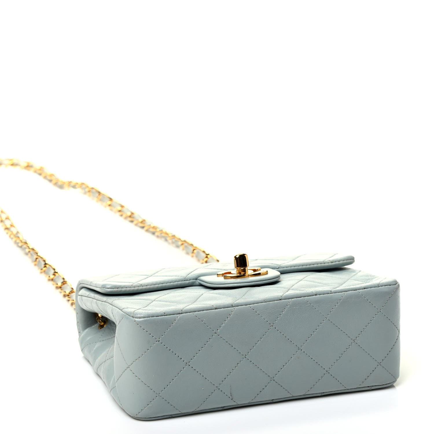 Chanel Lambskin Quilted Mini Square Flap Blue 3 of 4