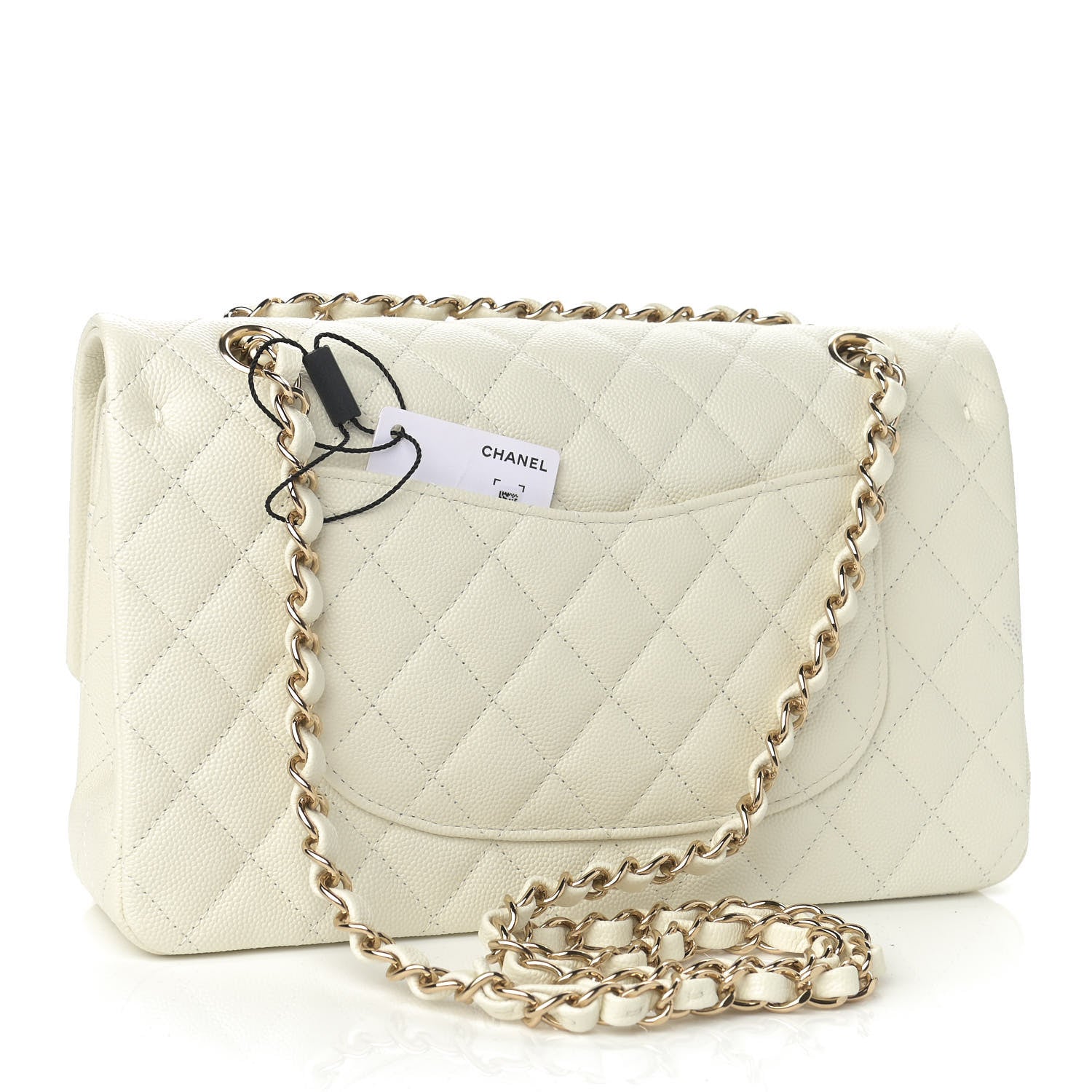 Chanel Caviar Quilted Medium Double Flap White 3 of 11