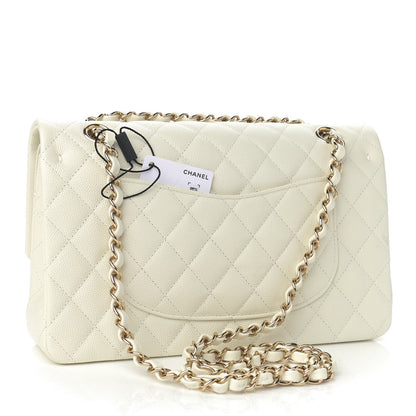 Chanel Caviar Quilted Medium Double Flap White 3 of 11
