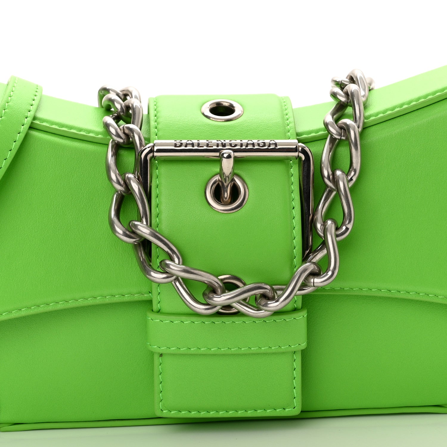 Balenciaga Smooth Calfskin Small Lindsay Shoulder Bag Acid Green 8 of 10