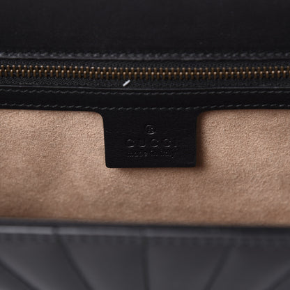 Gucci Calfskin Bamboo Trapuntata Queen Margaret Top Handle Bag Black 9 of 11