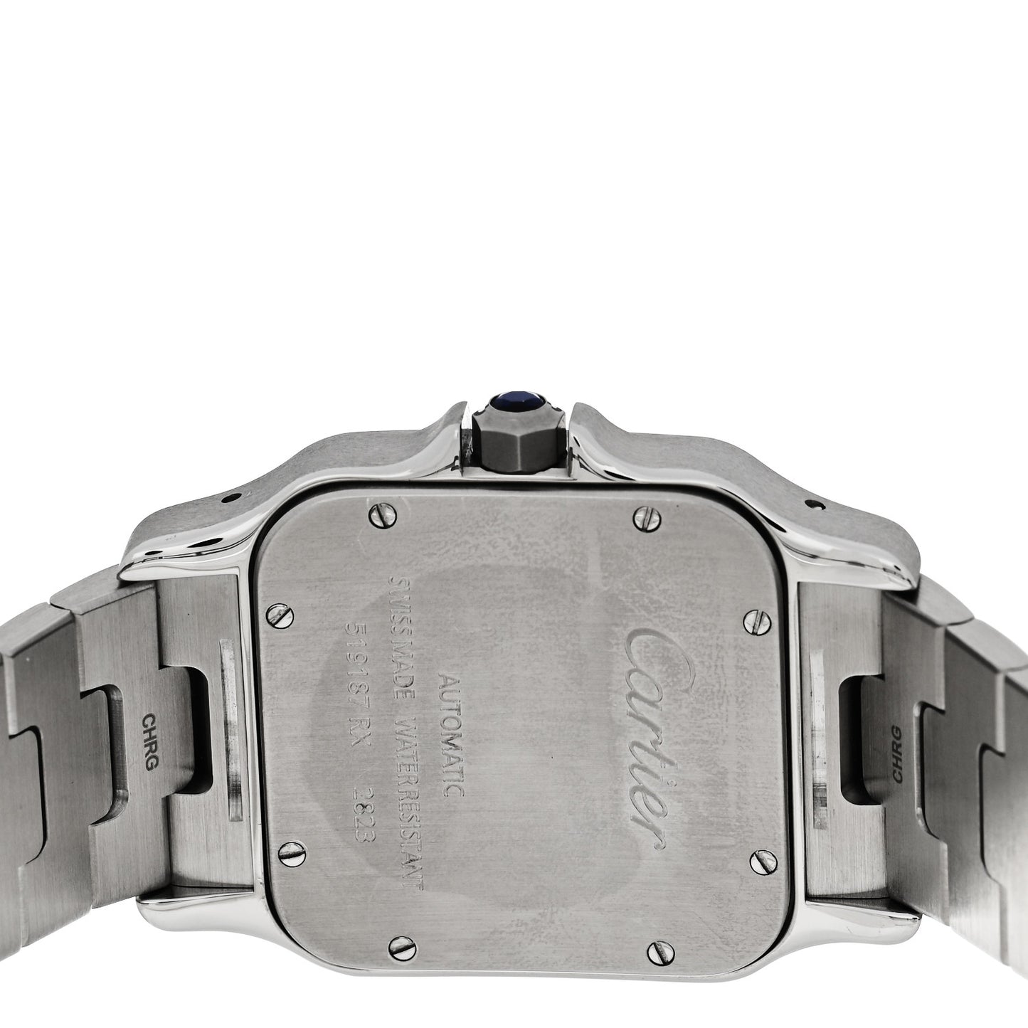 Stainless Steel 18K Yellow Gold 32mm Santos De Cartier Galbee Automatic Watch