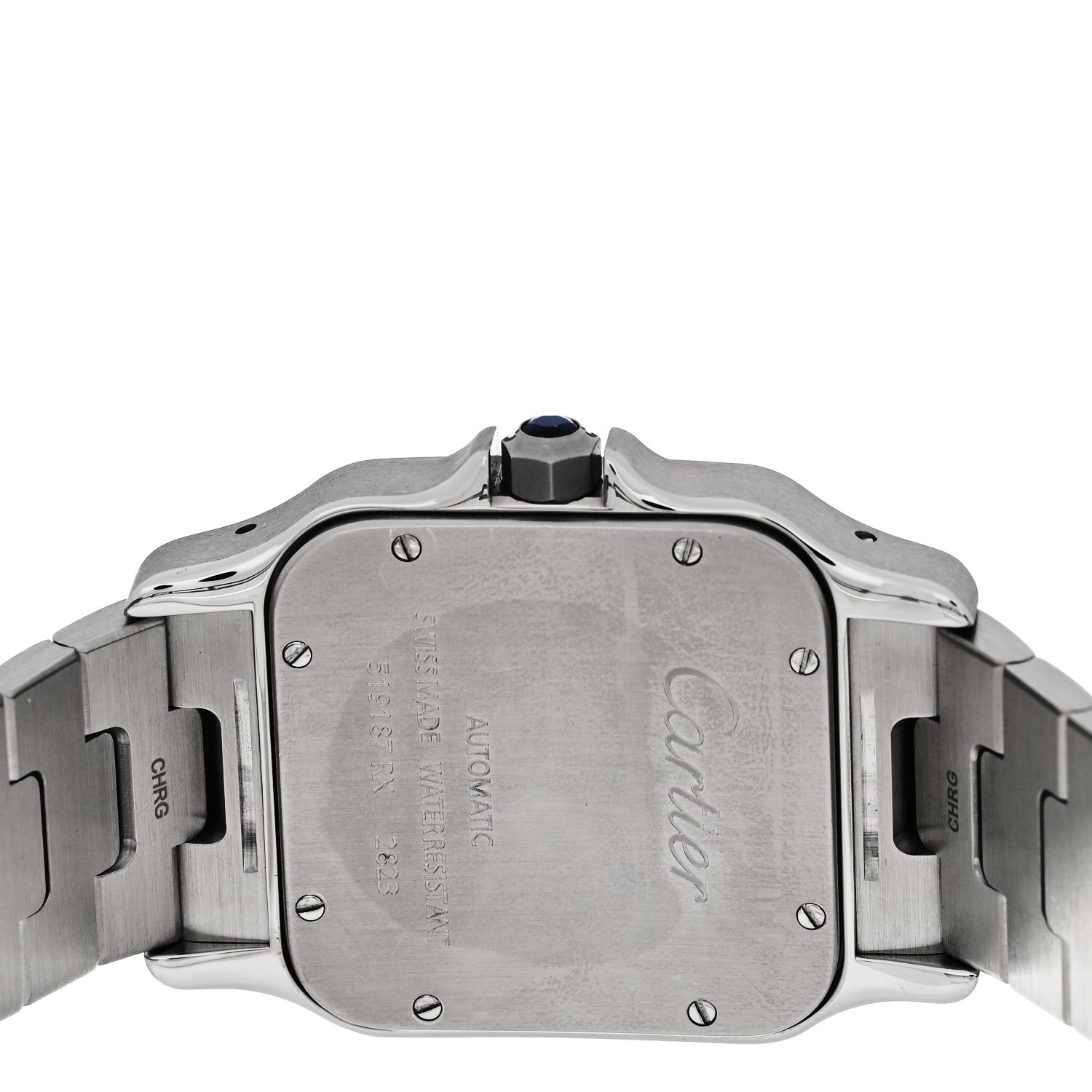 Cartier Stainless Steel 18K Yellow Gold 32mm Santos De Cartier Galbee Automatic Watch 4 of 5