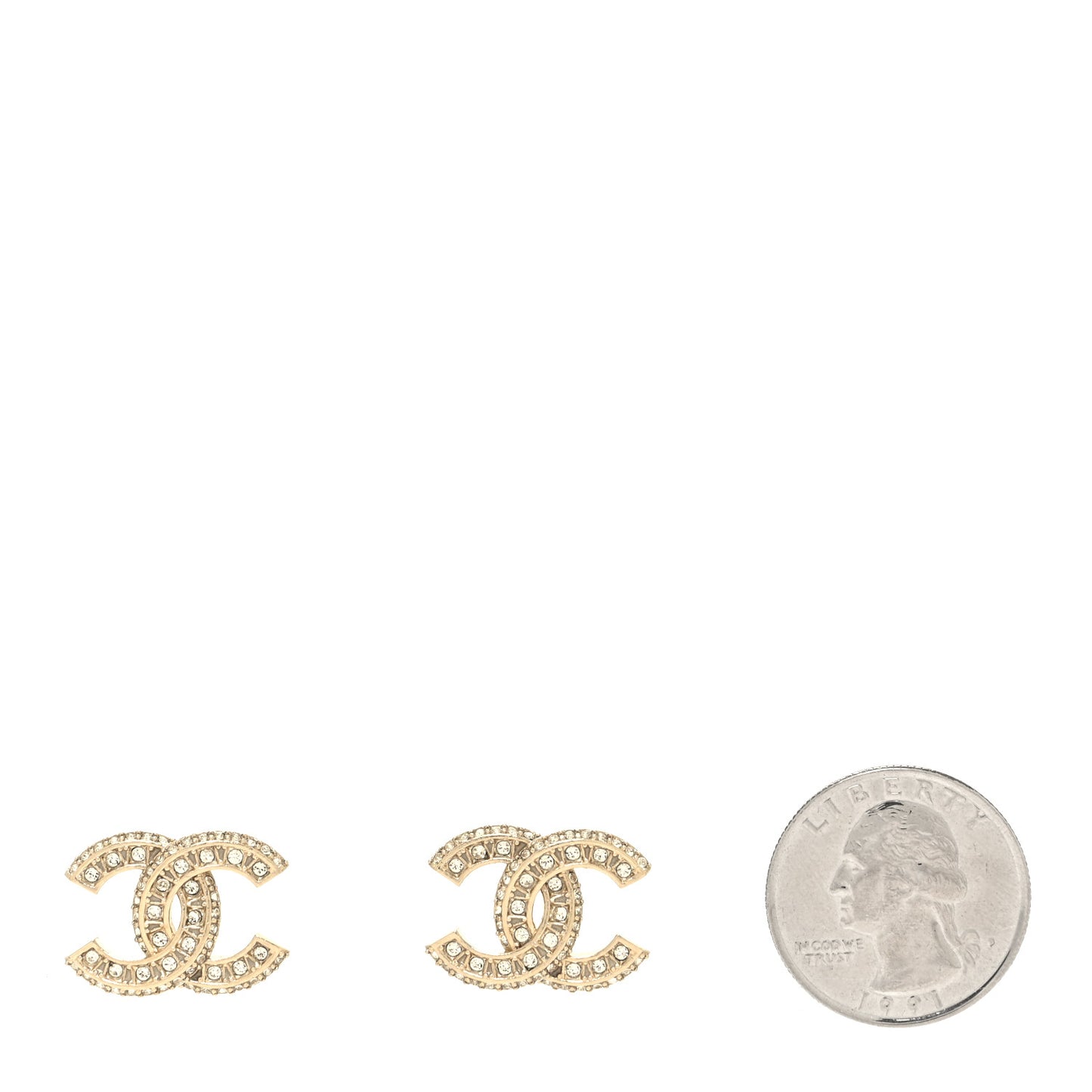 Crystal Timeless CC Earrings Gold