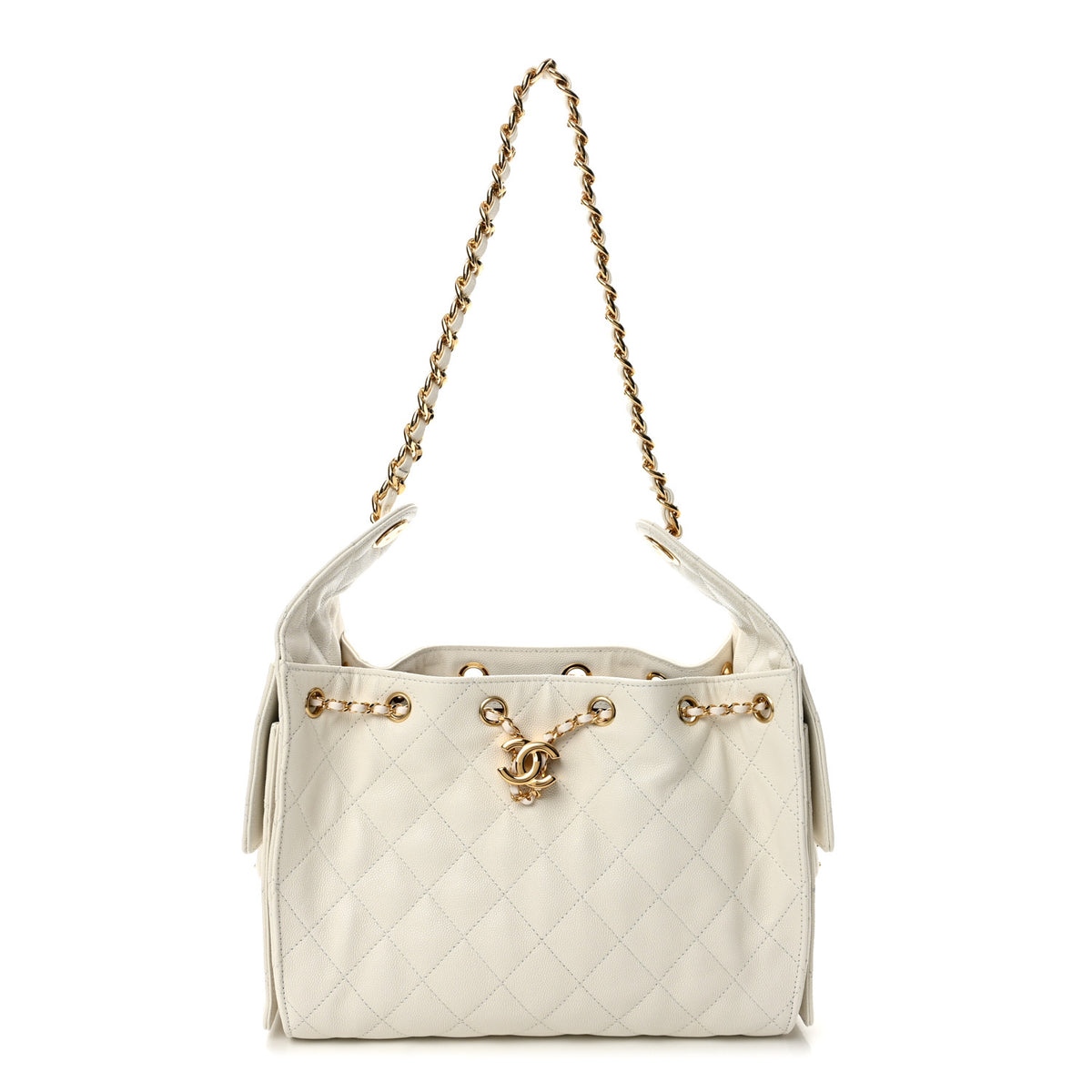 Chanel Caviar Quilted Small Chanel 25 Handbag White 1 of 10