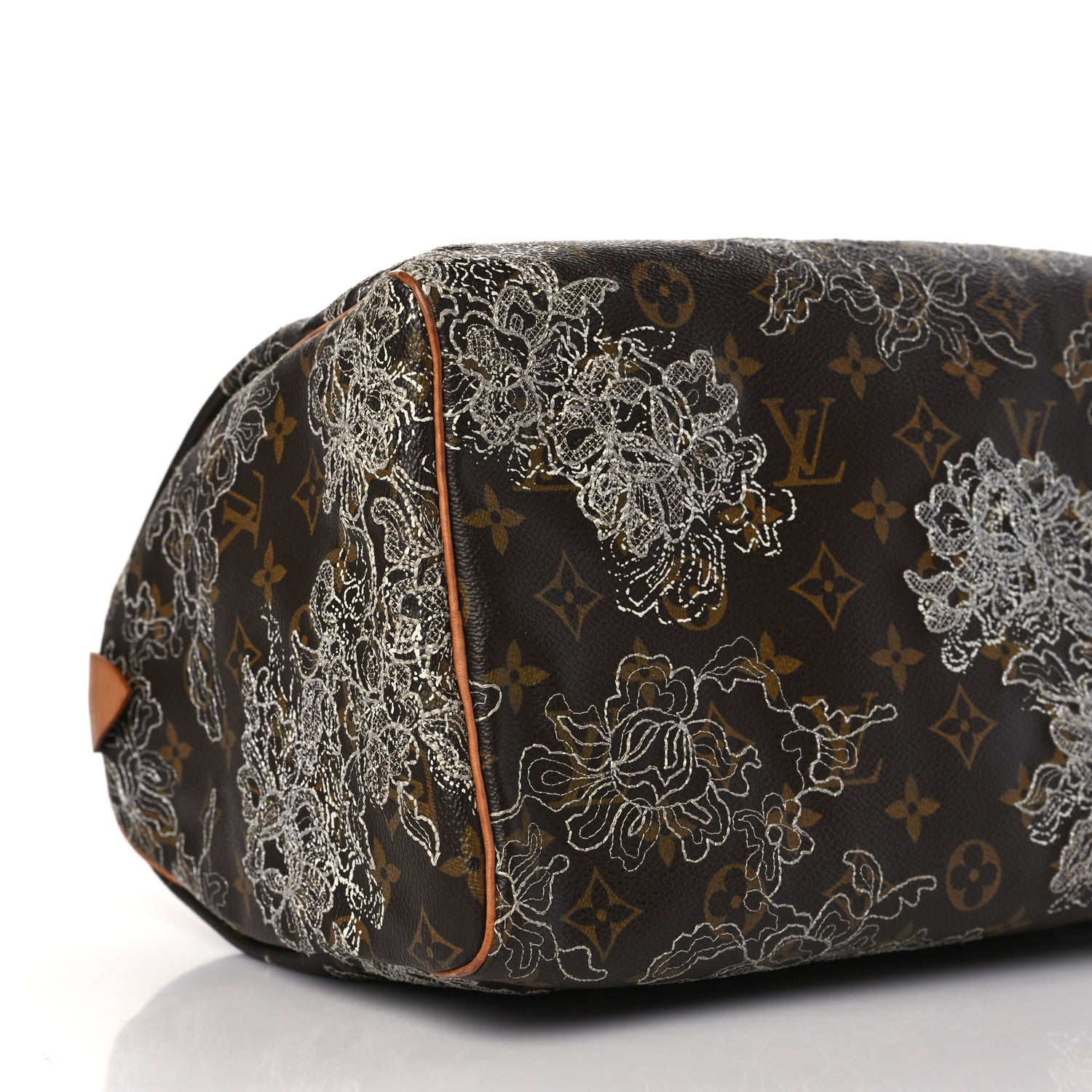 Louis Vuitton Monogram Dentelle Speedy 30 Silver 7 of 9