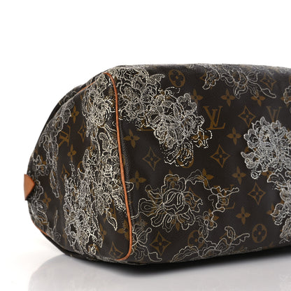 Louis Vuitton Monogram Dentelle Speedy 30 Silver 7 of 9
