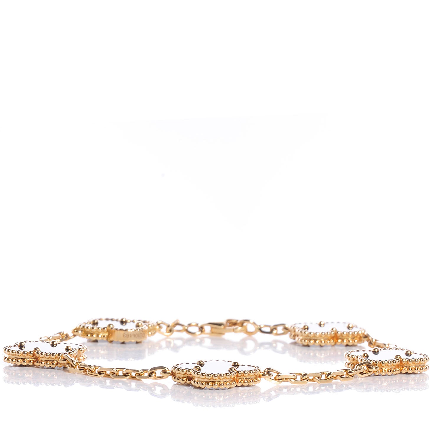 Van Cleef & Arpels 18K Yellow Gold Black Onyx 5 Motifs Vintage Alhambra Bracelet 3 of 7