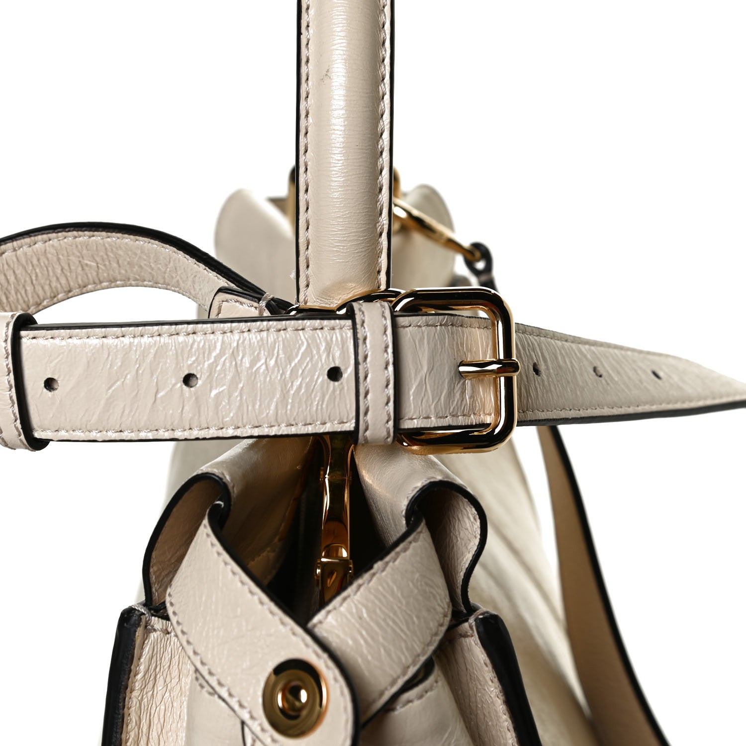 Fendi Agnello Old Shine Medium Peekaboo Iconic Satchel Camelia 29 of 31