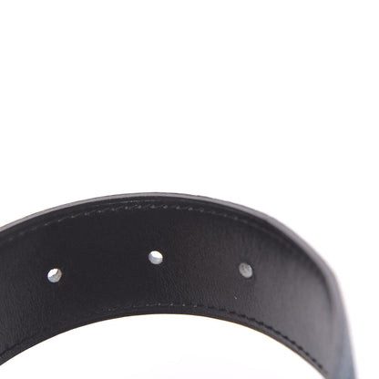 Hermes Box Togo 32mm Belt Strap 85 Black Blue Jean 4 of 5