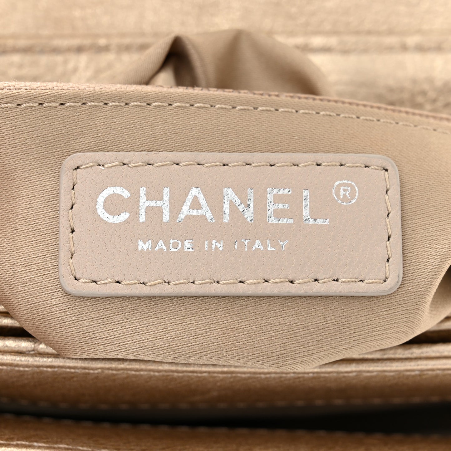 Metallic Calfskin Quilted Flap Clutch With Chain Light Gold