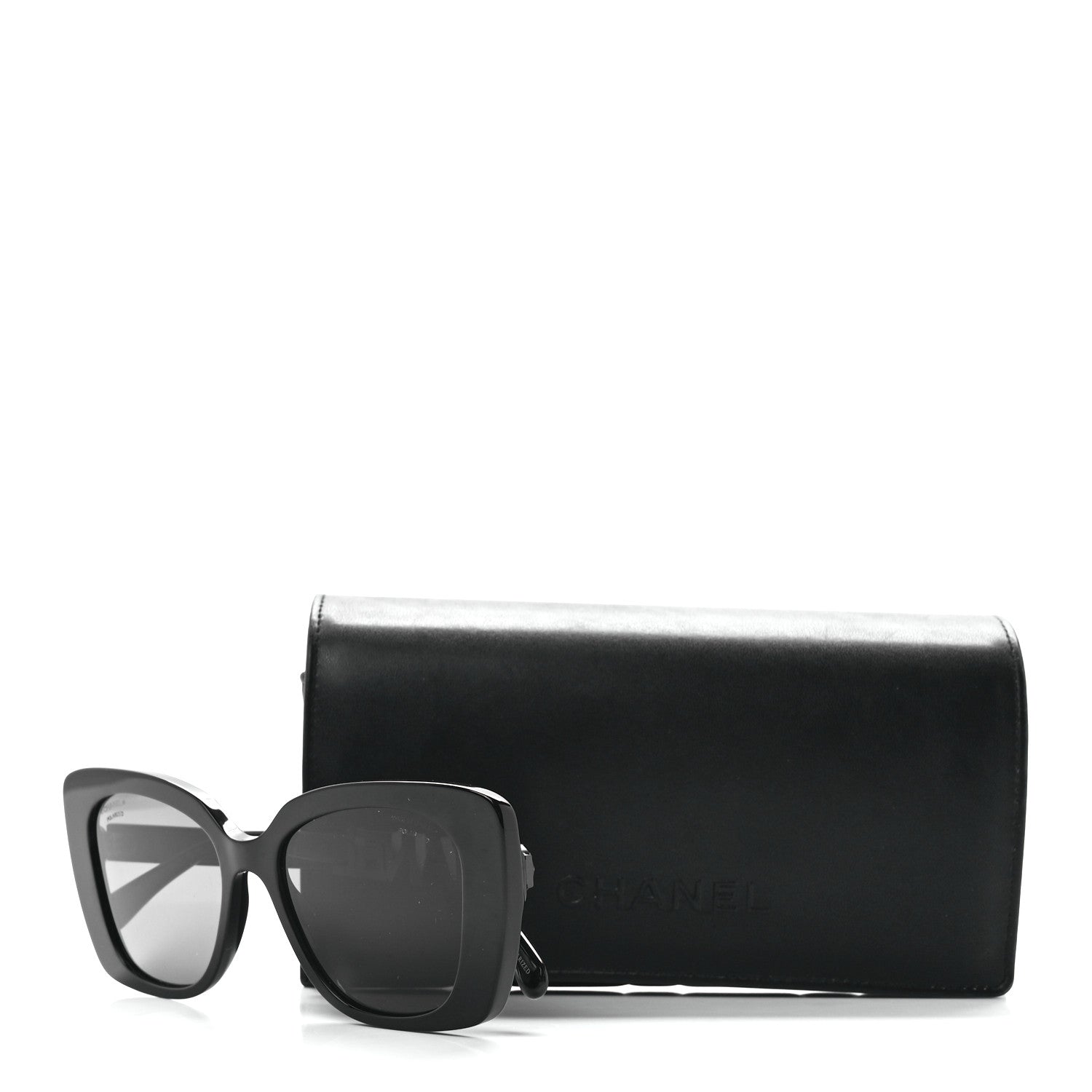 Chanel Acetate Strass Polarized Square Sunglasses 5422-B Black 8 of 8