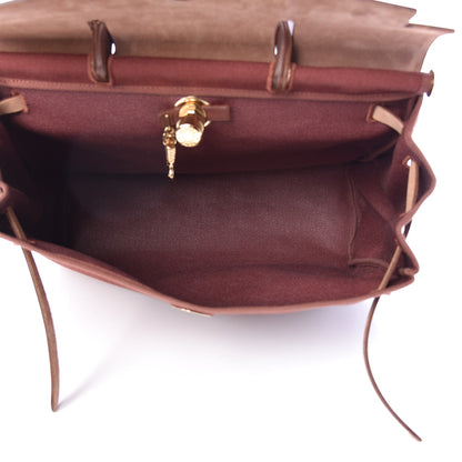 Hermes Toile Calfskin Herbag 39 GM Havane Natural 6 of 11