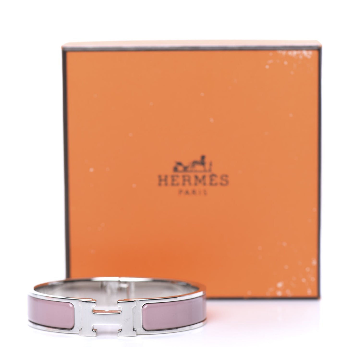 Enamel Narrow Clic Clac H Bracelet PM Bois De Rose